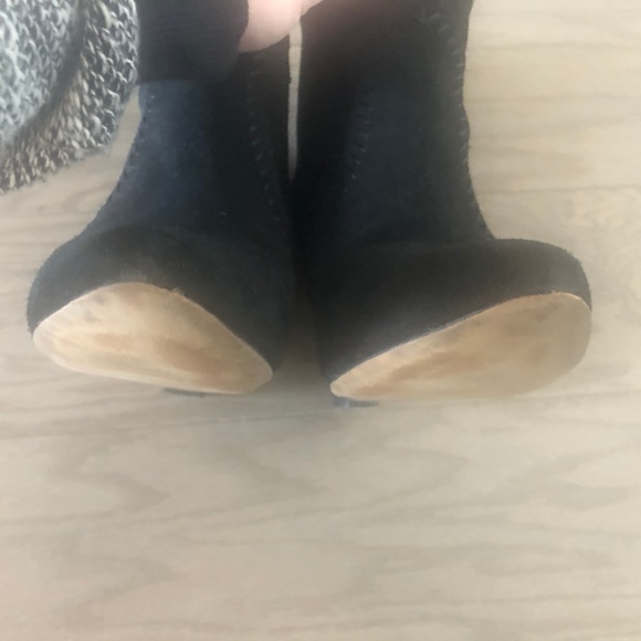 Rebecca Minkoff Bianca Black Suede Wedge Bootie - Picture 3 of 7